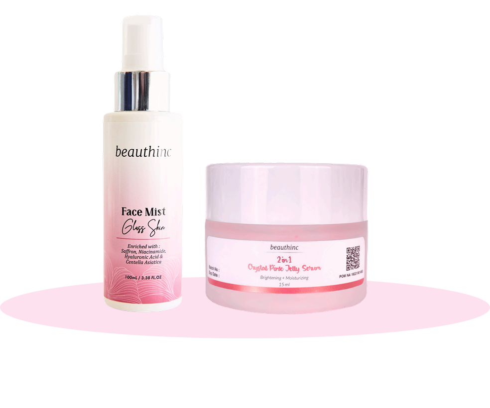 Glowing Package (Face Mist Glass Skin + 2 in 1 Crystal Pink Jelly Serum)